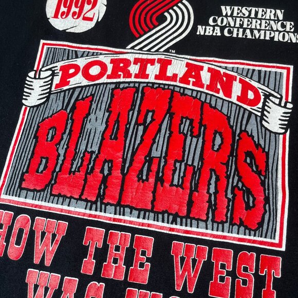 90s Portland Blazers How The West Was Won Tee XL - Picture 3 of 5